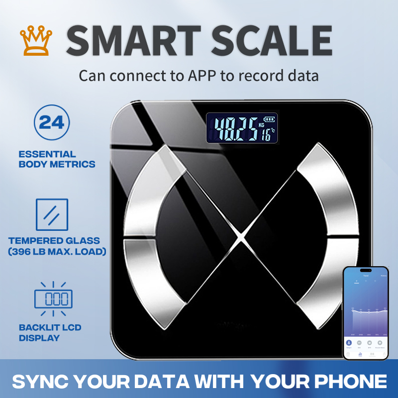 Bluetooth Smart BMI Scale - Bluetooth Smart Weight Scale with App