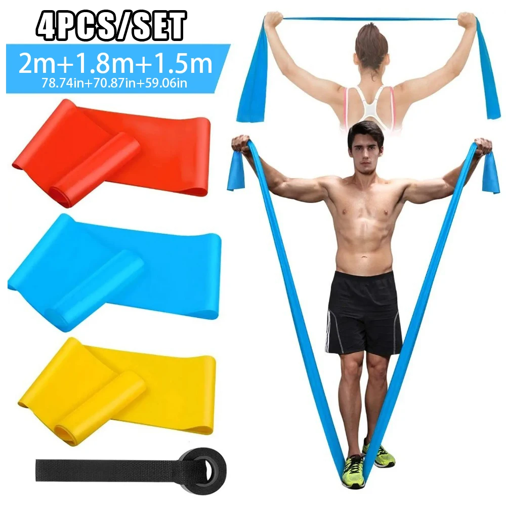 4Pcs Elastic Fitness Bands for Yoga and Pilates
