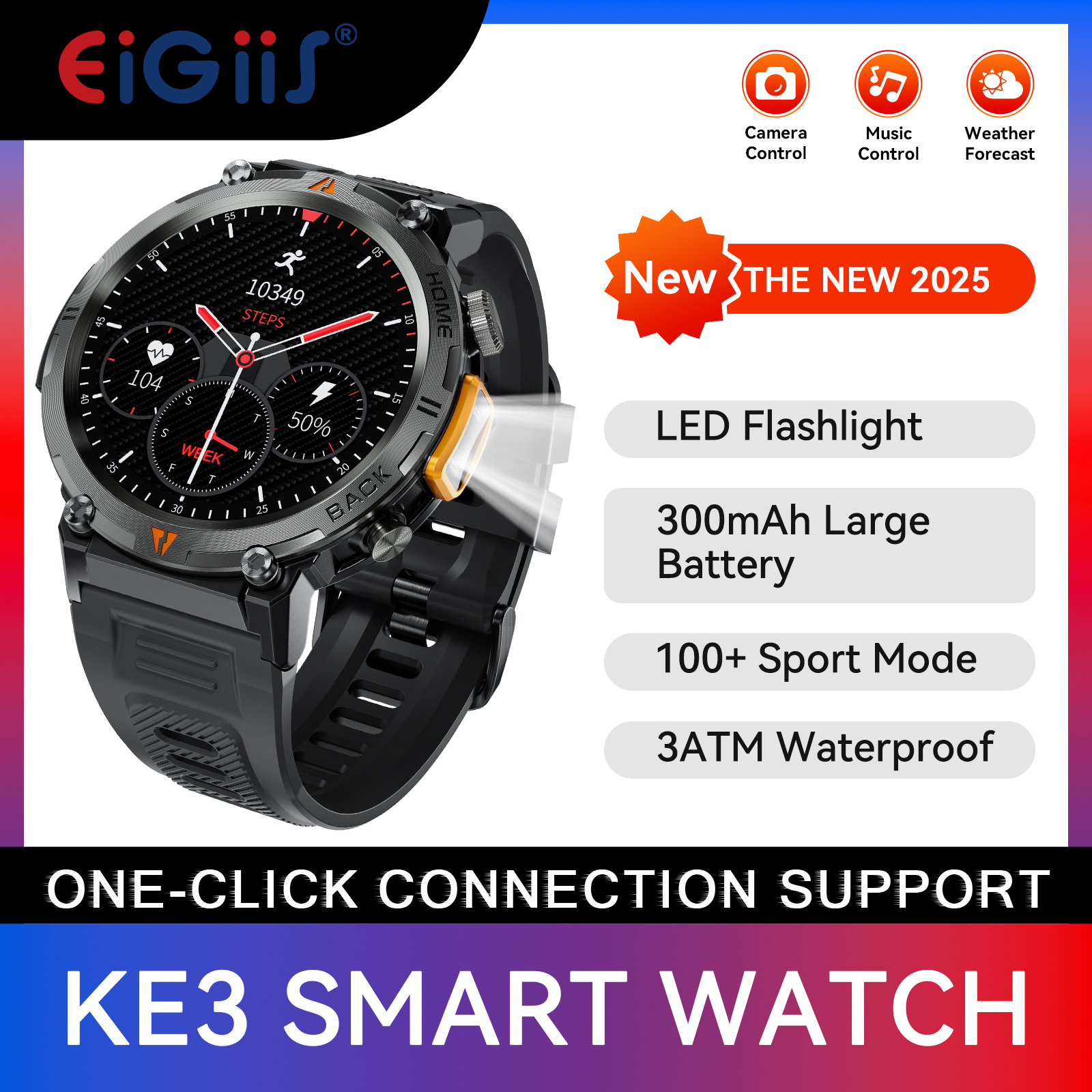 EIGIIS KE3 Bluetooth Smart Watch Full Touch