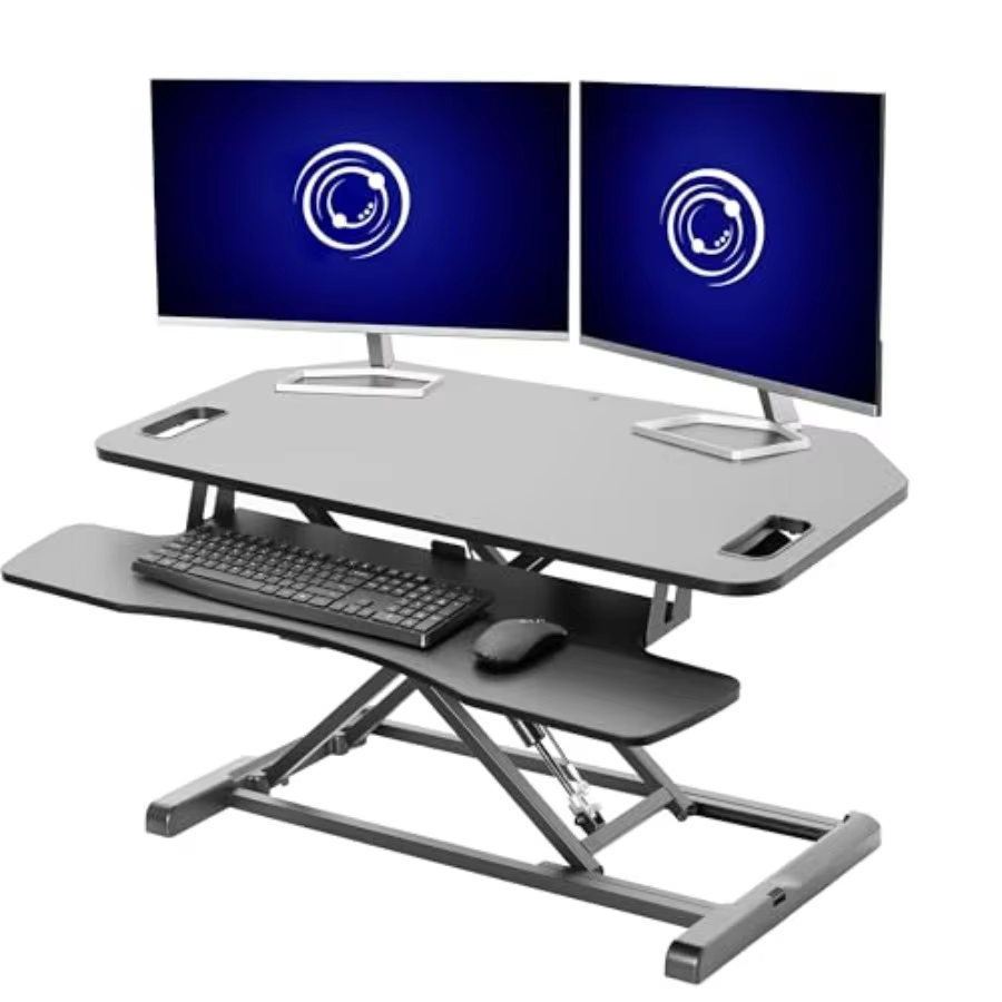 Black 38 in Corner Standing Desk Converter - Black 38 in Corner Standing Desk Converter, DESK-V000KL
