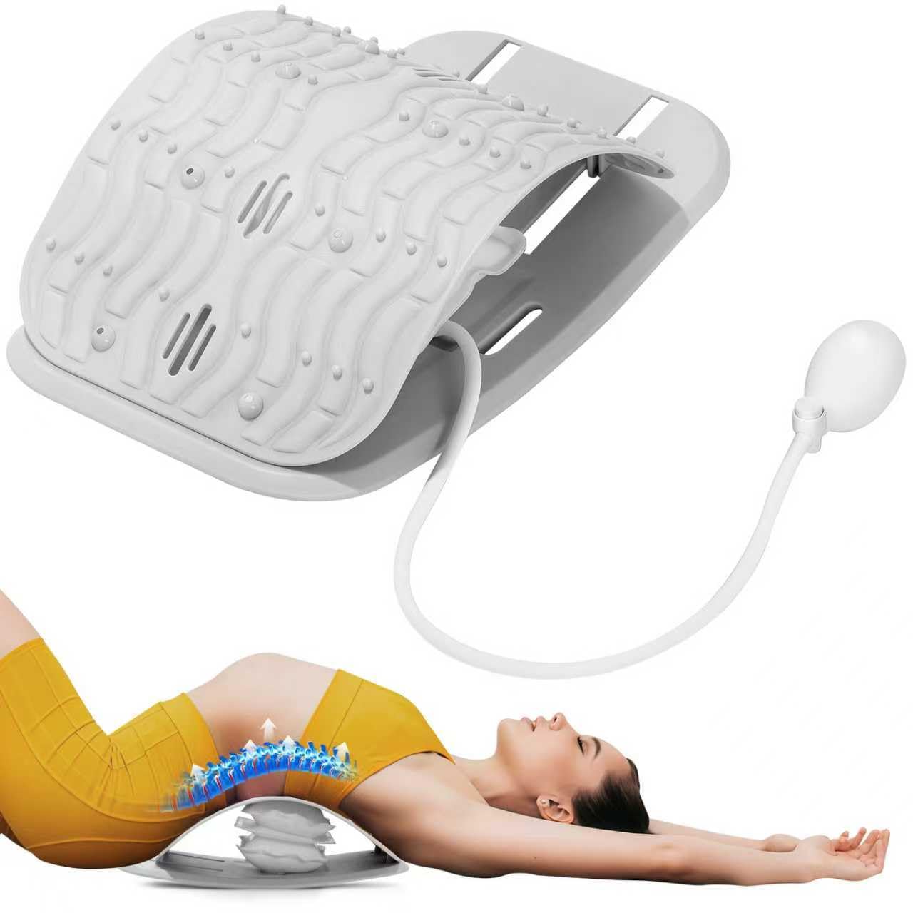 Back Stretcher Adjustable Massager Manual Airbag Lumbar Tractor Ergonomic Lumbar Support Board Ergonomic Lumbar Support Board