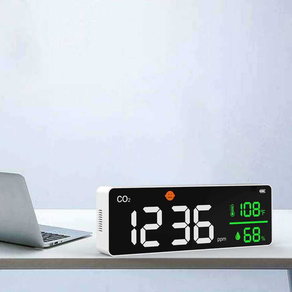 DM1306 CO2 Meter Indoor Air Quality Monitor Alarm LCD Digital Carbon Dioxide Temperature Humidity Detector NDIR Sensor Analyzer